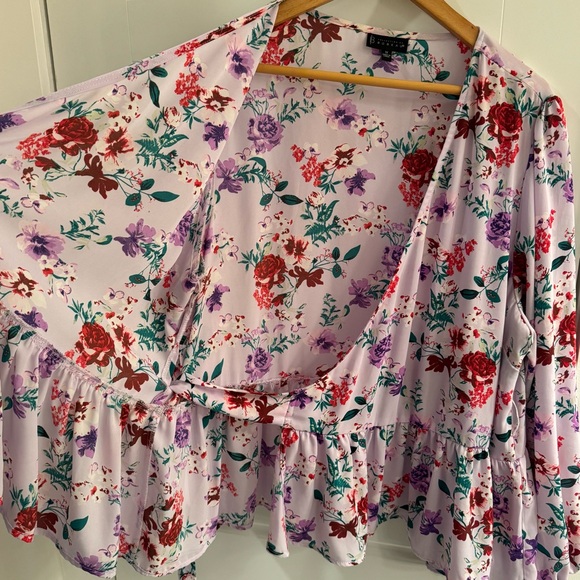 Bobeau Floral Wrap Blouse - Picture 6 of 10